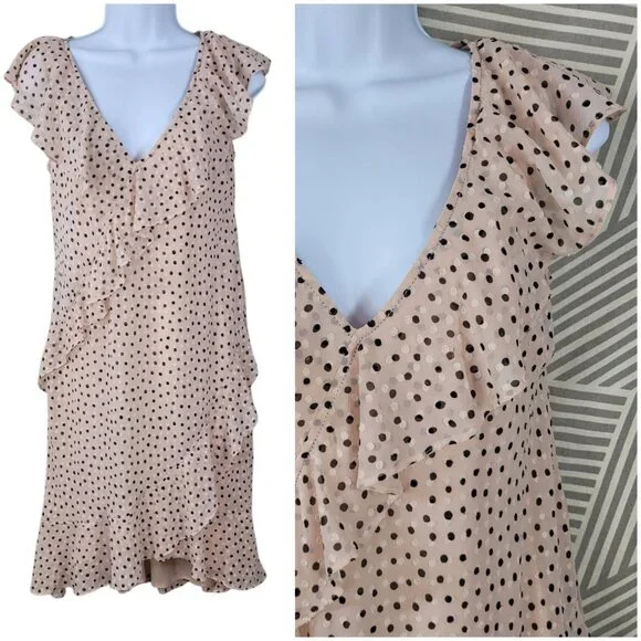 Max Studio | Dresses | Vintage 9s Slip Dress Size Small Alt Grunge Midi  Pink Swiss Dot Polkadot Ruffle | Poshmark